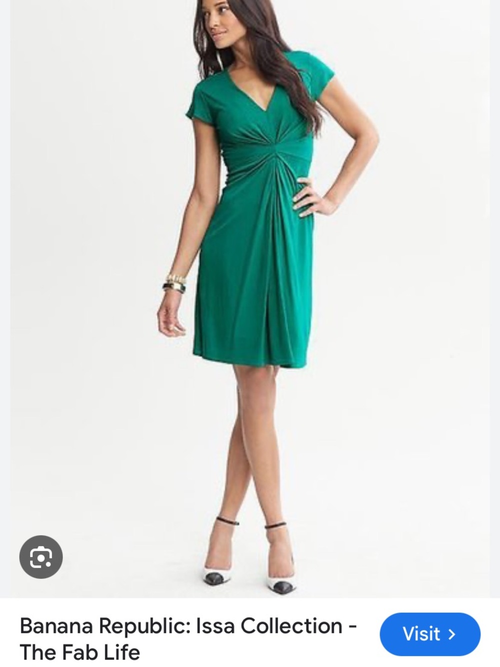 Banana Republic Emerald Twist-Front Midi Dress